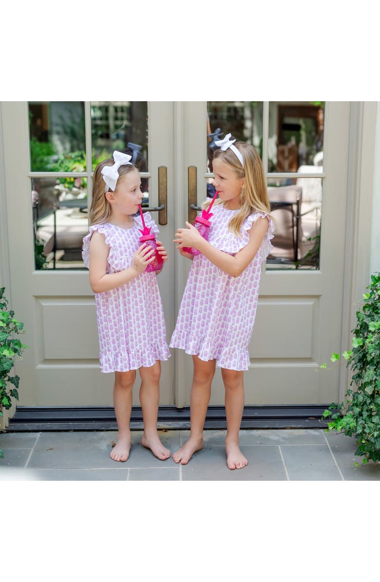 Lila and Hayes Piper Girls' Dress, Alternate, color, Palm Beach Pineapples