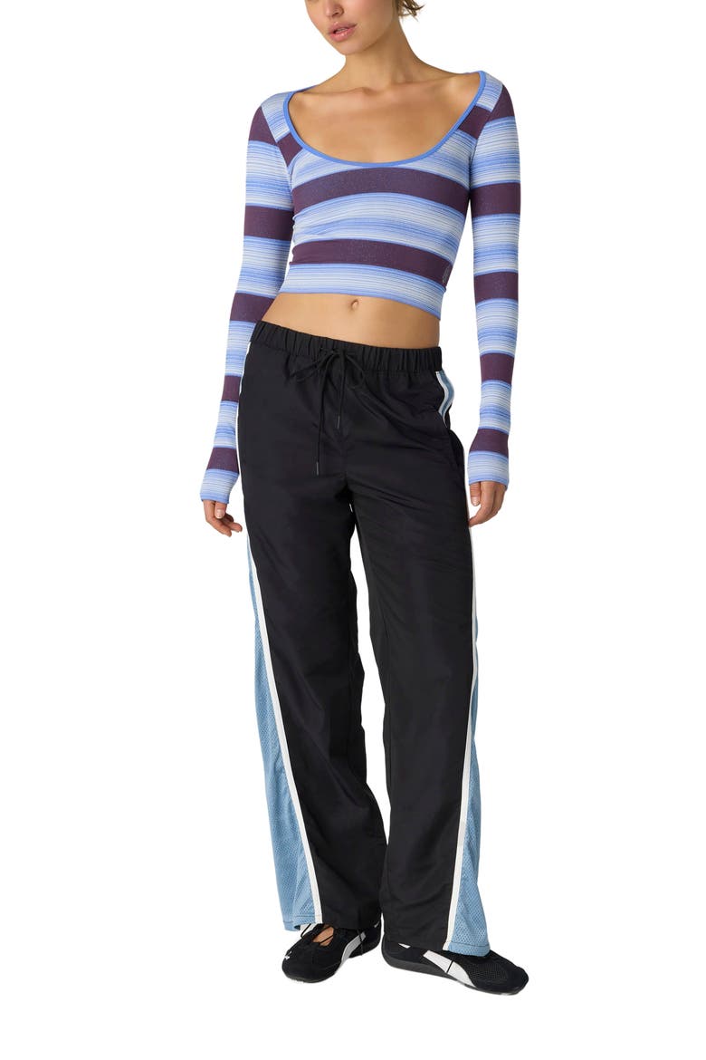 Glow Getter Striped Long Sleeve Knit Top, Alternate, color, HOLLY STRIPE- BLUE C