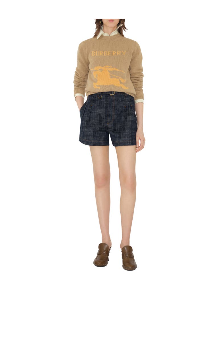 Burberry EKD Wool Cashmere Sweater, Alternate, color, Flax