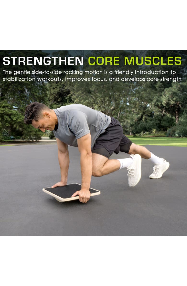 ProsourceFit Wooden Rocker Board, Alternate, color, Wooden