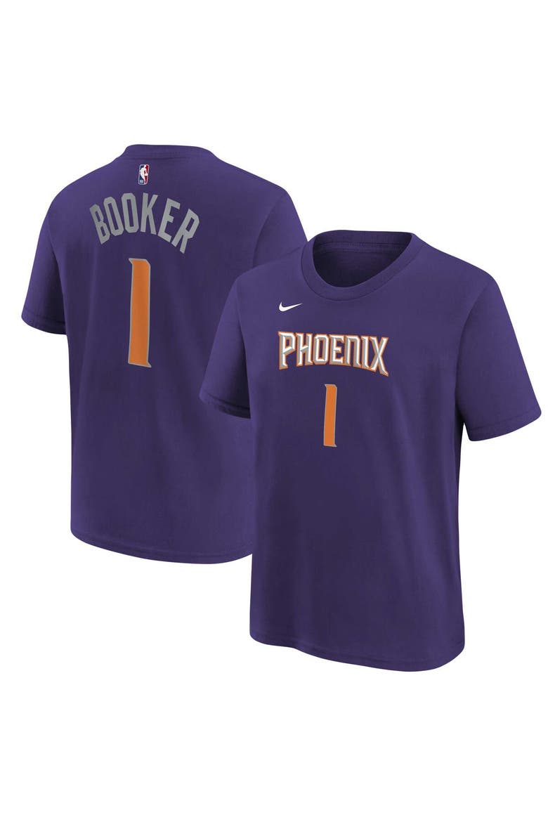 Youth Devin Booker Purple Phoenix Suns Icon Name & Number T-Shirt, Main, color, Purple