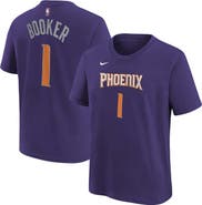 Nike Youth Devin Booker Purple Phoenix Suns Icon Name & Number T-Shirt