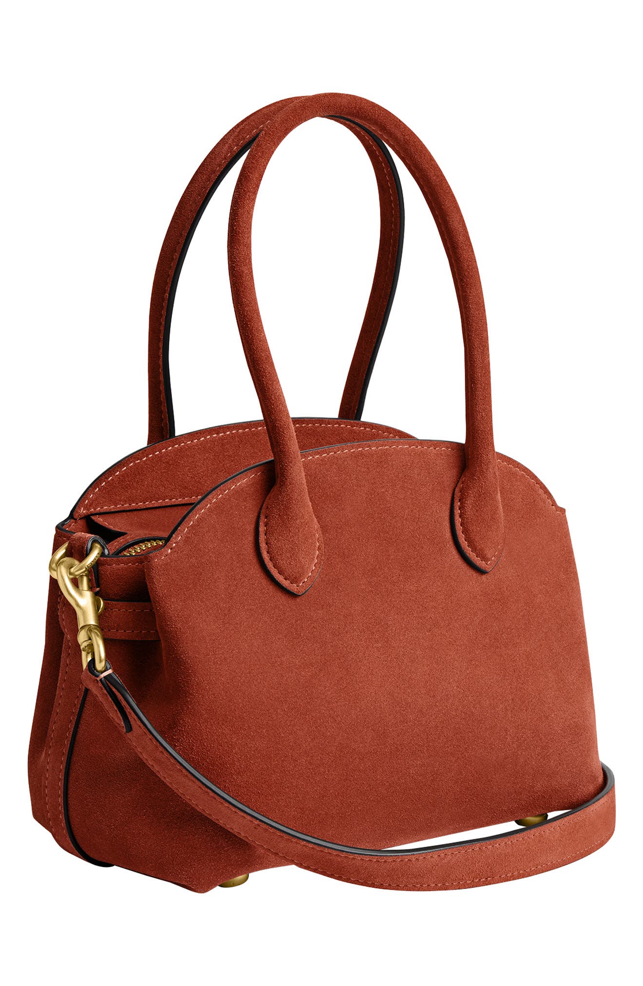 COACH Soft Empire 21 Suede Carryall Bag, Alternate, color, Clay