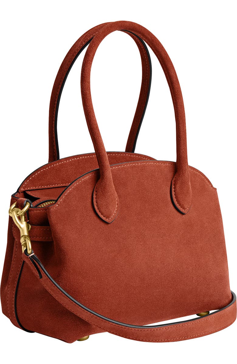 COACH Soft Empire 21 Suede Carryall Bag, Alternate, color, Clay