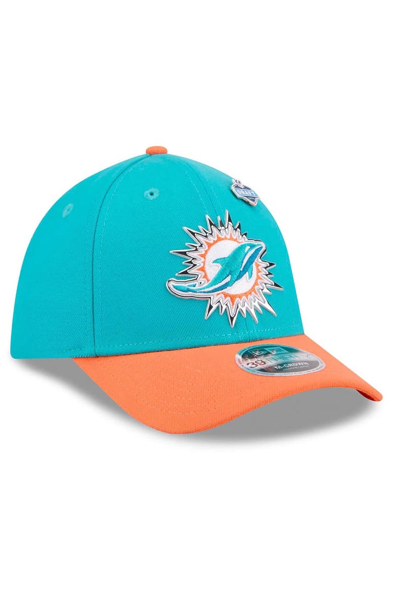 Men's New Era  Aqua/Orange Miami Dolphins 2026 NFL Draft 39THIRTY M-Crown Flex Hat, Alternate, color, Aqua