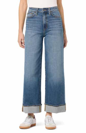 Joe's Cuffed High Waist Ankle Wide Leg Jeans
