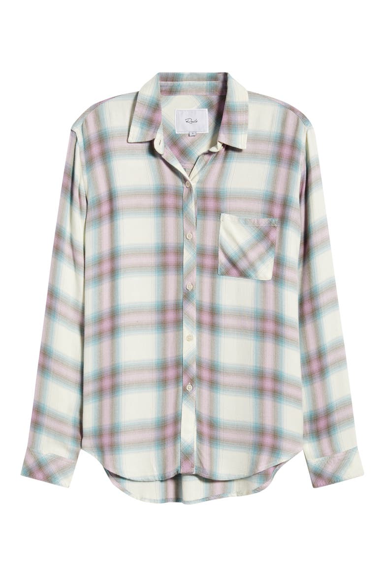 Hunter Plaid Button-Up Shirt, Alternate, color, PERIWINKLE BLUE