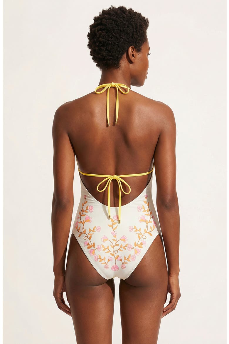 Yellow Bloom Reversible One Piece Swimsuit, Alternate, color, Yellow