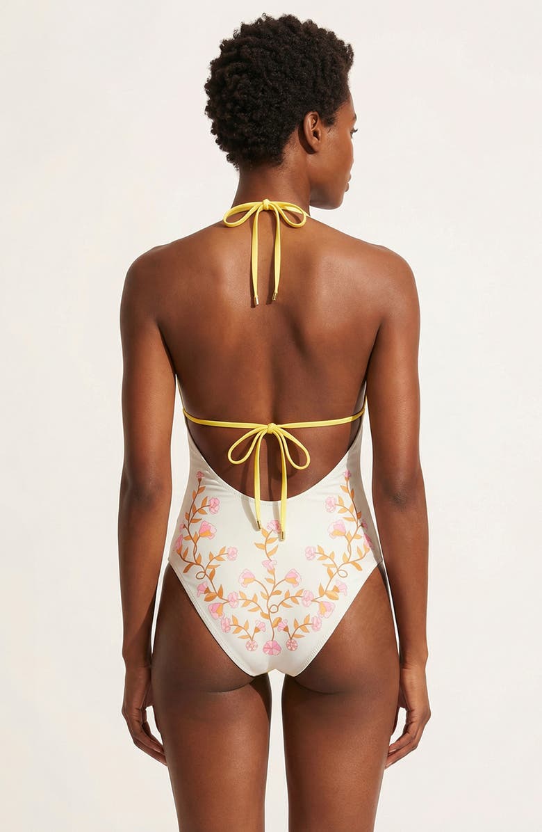 Jessie Zhao New York Yellow Bloom Reversible One Piece Swimsuit, Alternate, color, Yellow