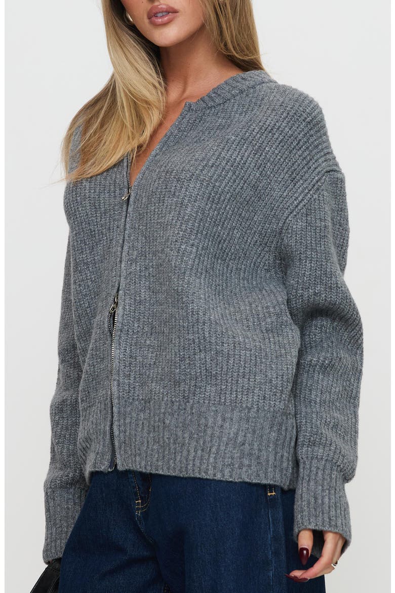 Lexene Zip Cardigan, Alternate, color, GREY