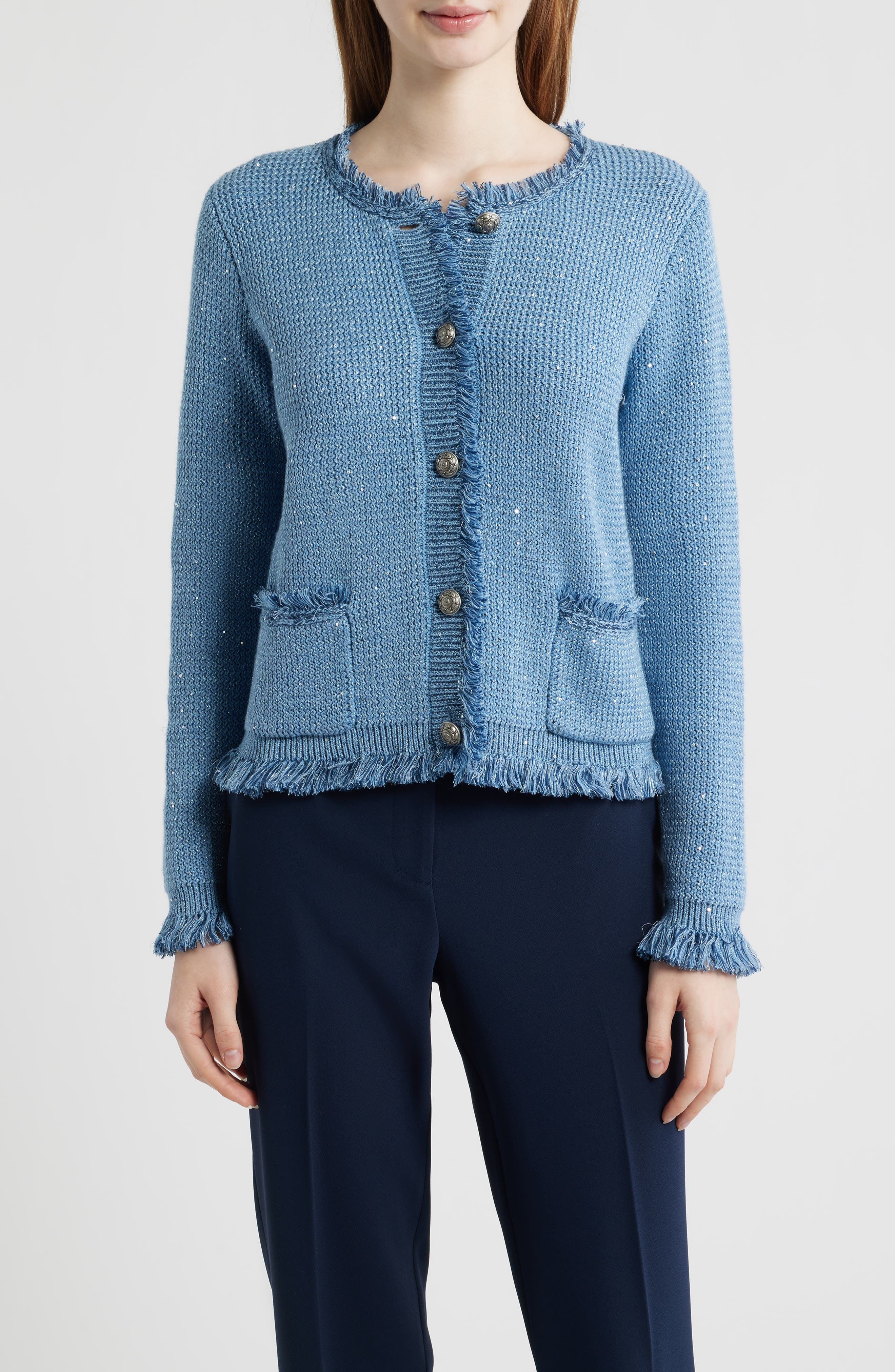 Kailey Sequin Fringe Cardigan - image 3