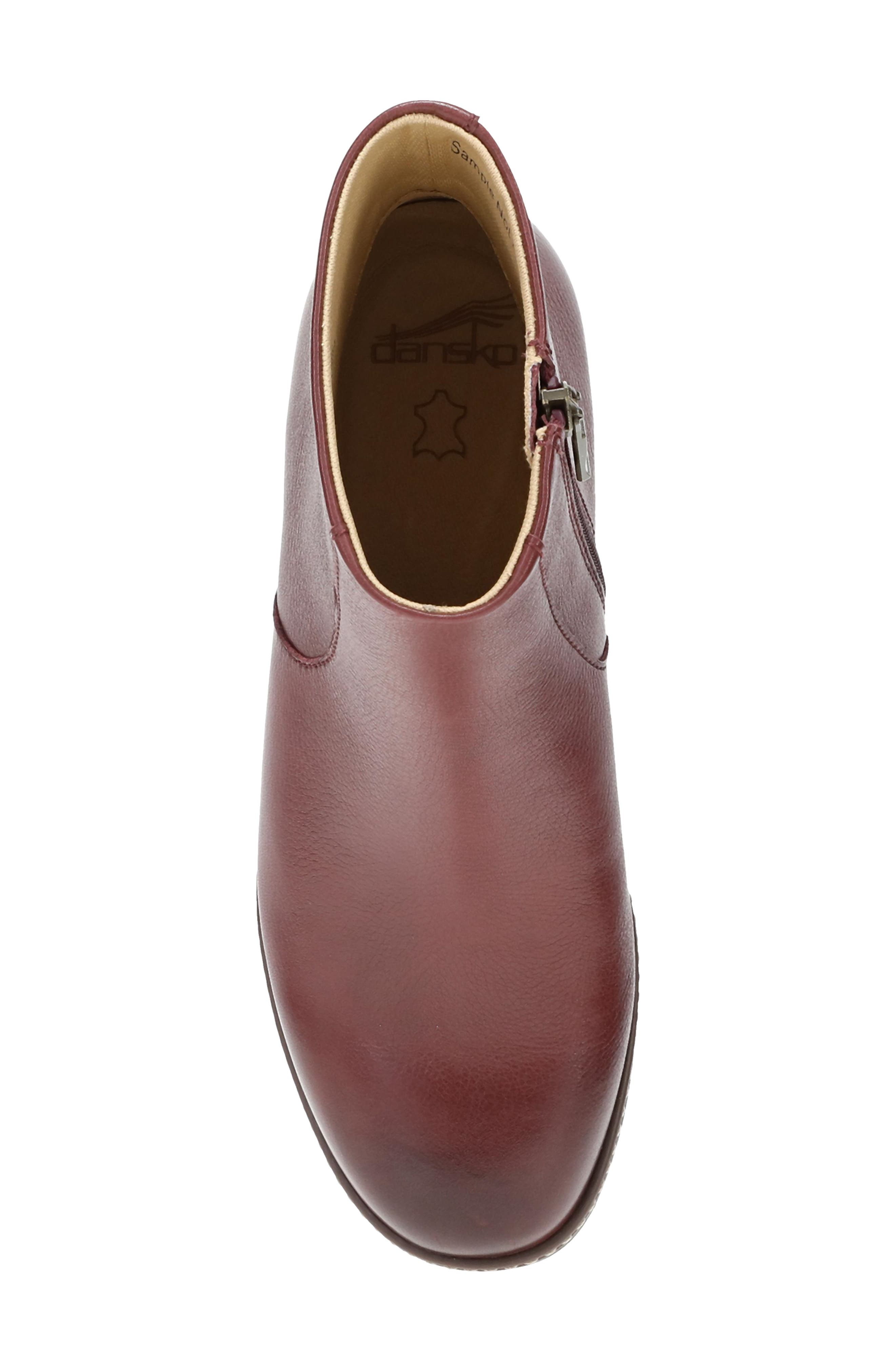 Meryll Leather Bootie, Alternate, color, SANGRIA