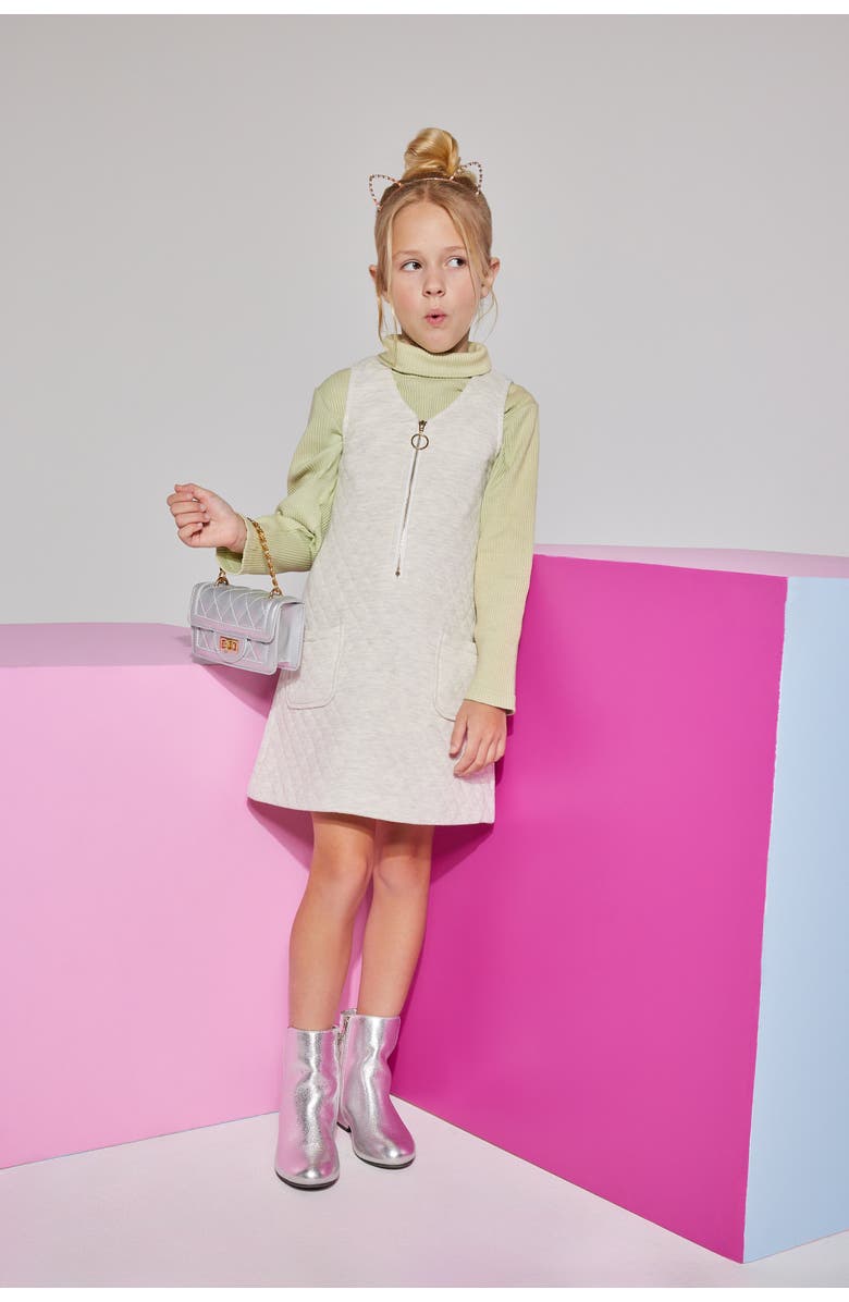 BISBY Kids' Ribbed Turtleneck, Alternate, color, Pistachio Ice Cream