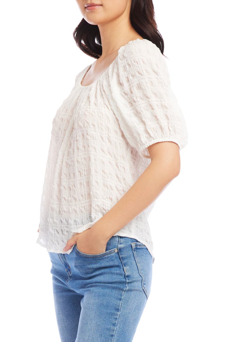 Textured Peasant Top, Alternate, color, OFF WHITE