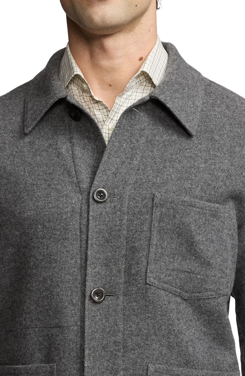 Ralph Lauren Purple Label Burnham Brushed Wool Basket Weave Chore Jacket, Alternate, color, 