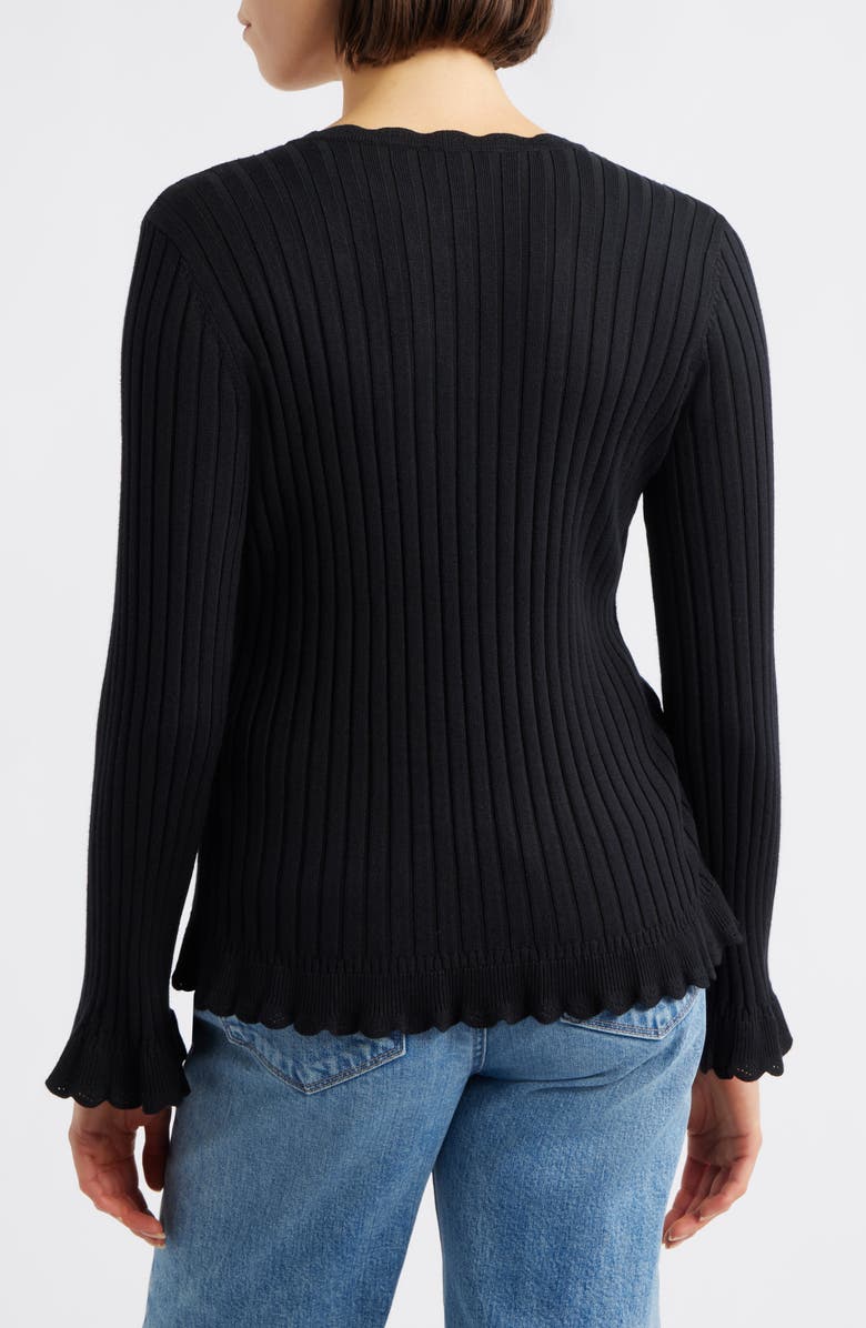 Wit & Wisdom Soutache Rib Sweater, Alternate, color, Black
