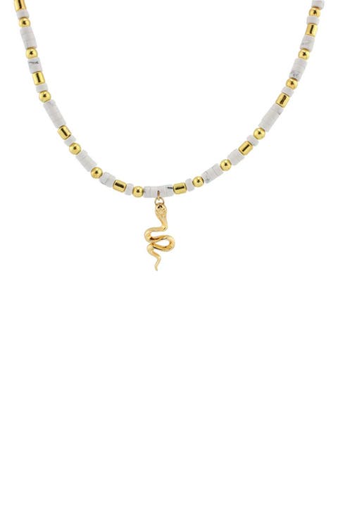 Gender Inclusive Snake Pendant Beaded Necklace