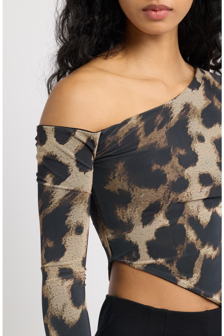 Mirada Asymmetrical Leopard Print Top, Alternate, color, LEOPARD