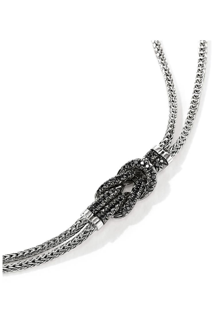 Love Knot Y-Necklace, Black Sapphire, Alternate, color, SILVER BLACK