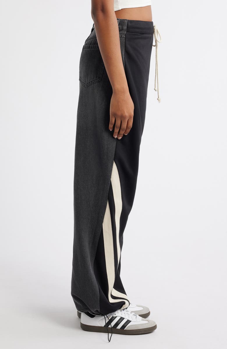 PTCL French Terry & Denim Mixed Media Pants, Alternate, color, Black Wash