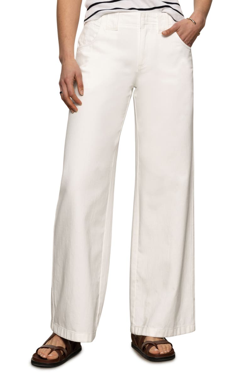 Sanctuary Arden High Waist Wide Leg Jeans, Main, color, Brilliant White