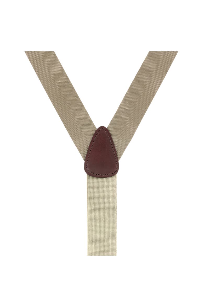 Big & Tall Hudson Solid Button End Suspenders (braces), Alternate, color, Dark Khaki