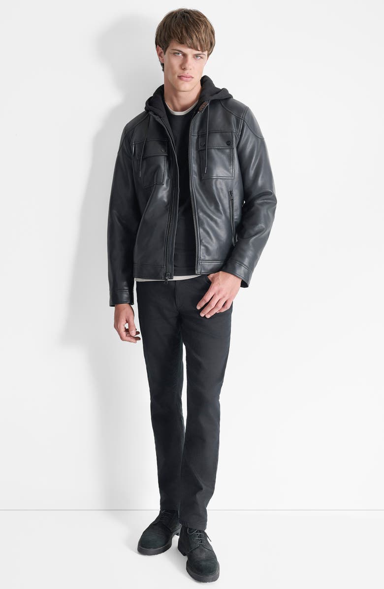 DKNY Faux Leather Jacket, Alternate, color, Black