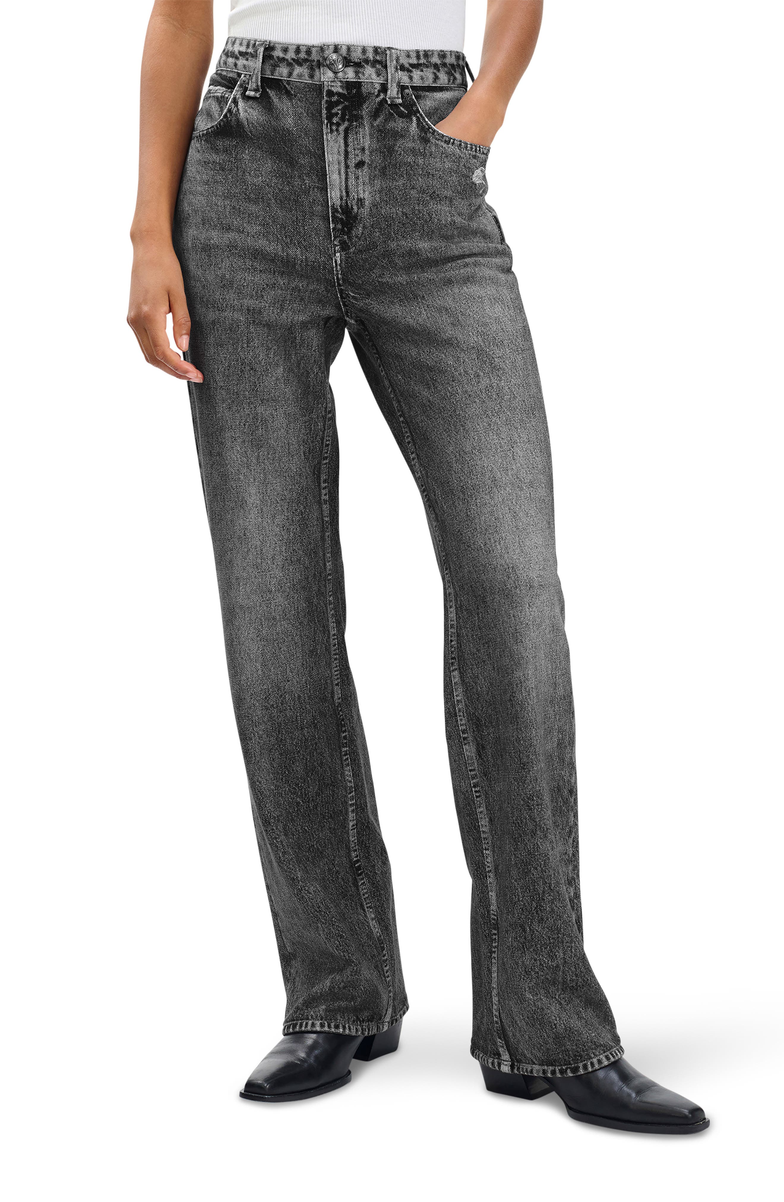 rag & bone rb Miramar Terry Shea High Waist Straight Leg Jeans