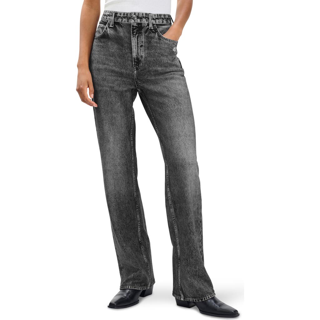 Rag & Bone /jean Miramar Terry Shea High Waist Straight Leg Jeans In Gray