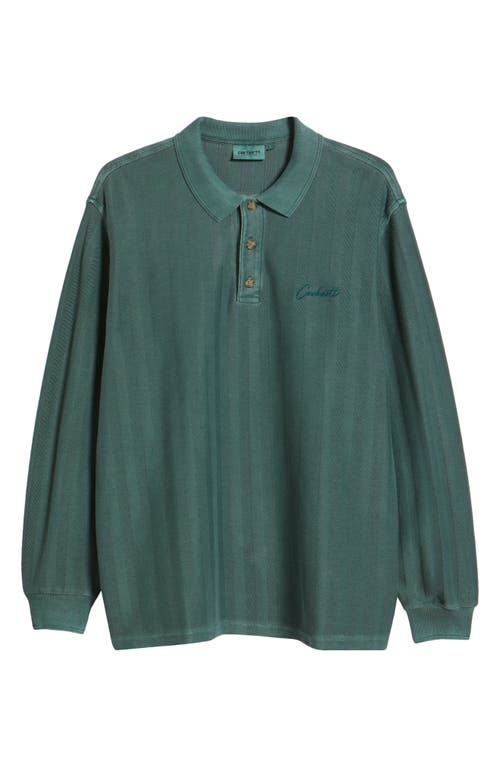 Carhartt Work In Progress Morrison Shadow Stripe Rugby Shirt In Conifer