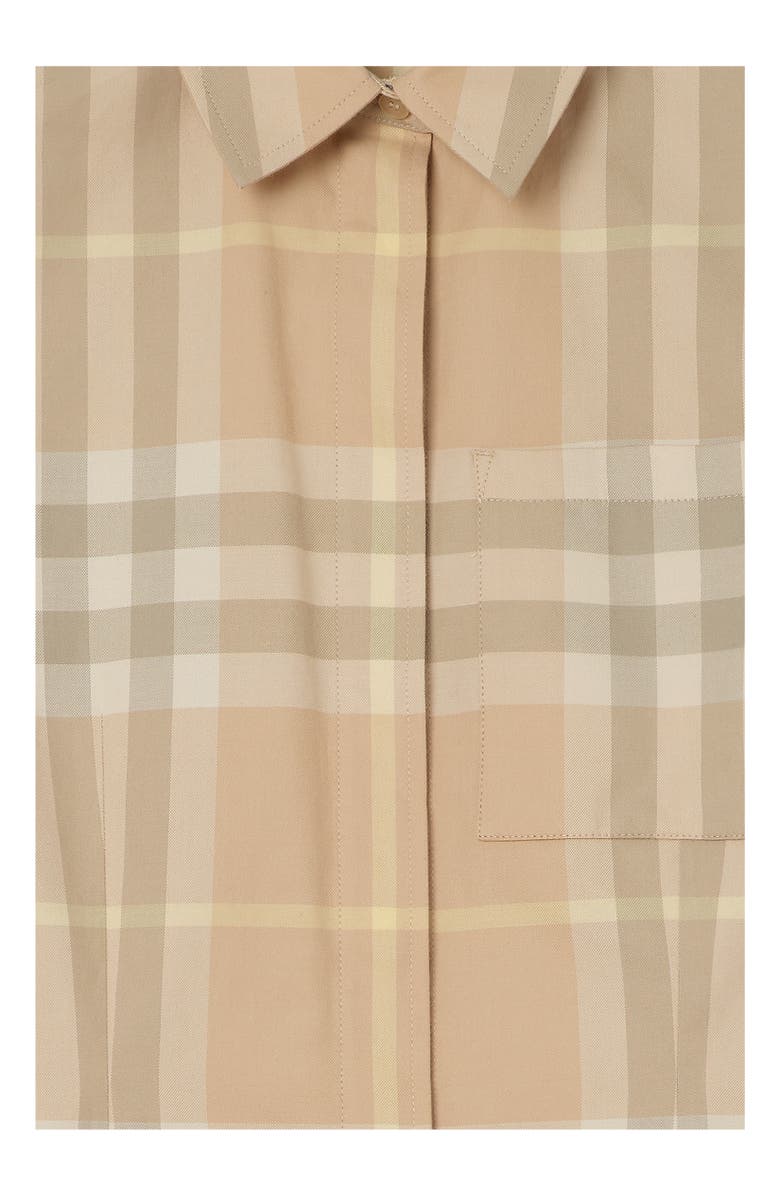 Burberry Check Cotton Twill Shirt, Alternate, color, Flax Beige