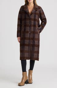 NVLT Plaid Notch Collar Coatigan
