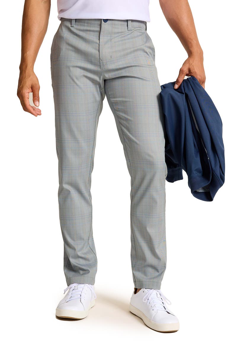 On Par Driver Island Plaid IslandZone® Flat Front Pants, Main, color, METALLIC SILVER