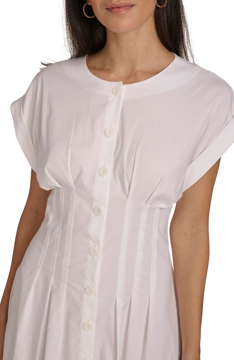 Calvin Klein Short Sleeve Button Front Midi Dress, Alternate, color, 