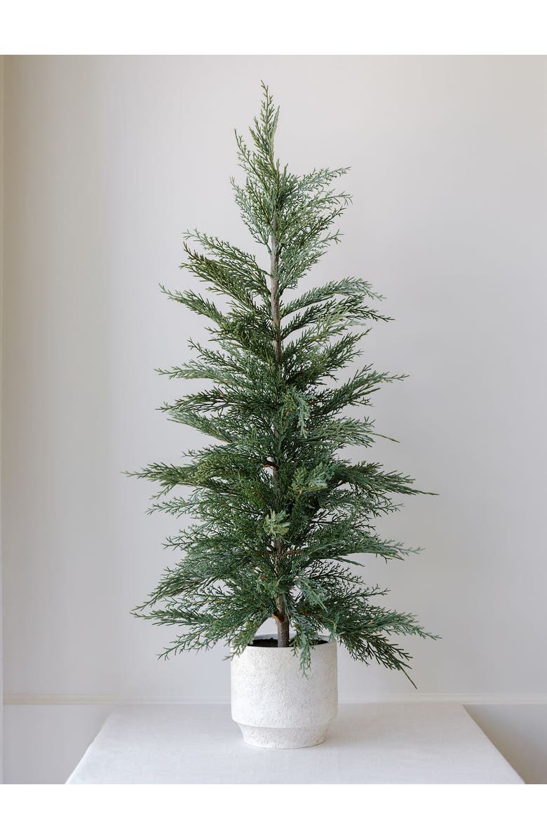 CG Hunter 24" Artificial Evergreen Cedar Tree Set, Alternate, color, Crème