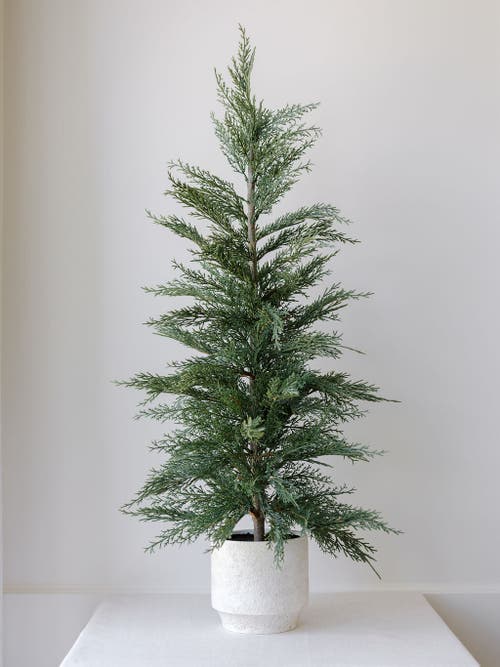 Cg Hunter 24" Artificial Evergreen Cedar Tree Set In Sand