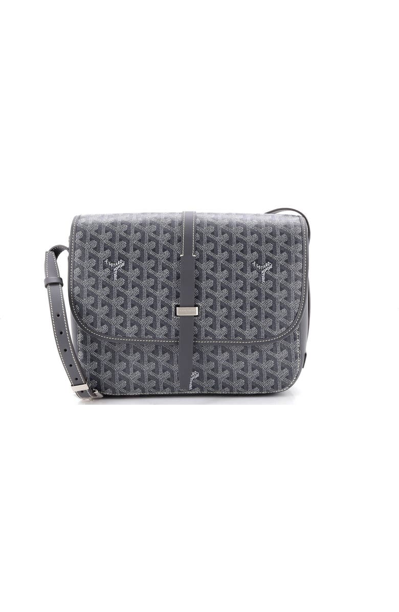 Pre-Owned Goyard Belvedere II Messenger Bag Coated Canvas MM, Main, color, Gray