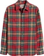 Schott NYC Two-Pocket Long Sleeve Flannel Button-Up Shirt