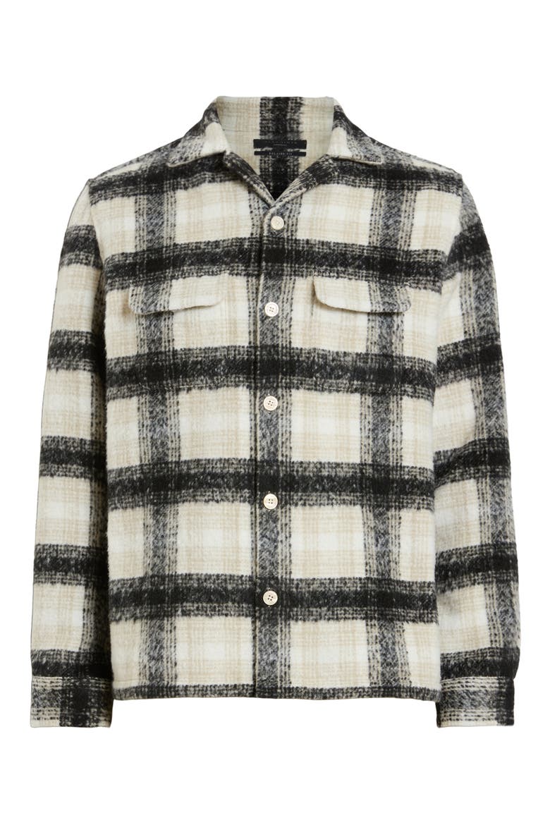 Lapse Plaid Fleece Overshirt, Alternate, color, BLACK/ GREY