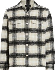 AllSaints Lapse Plaid Fleece Overshirt