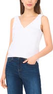 CeCe Bow Shoulder V-Neck Tank