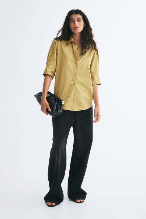 Short-sleeved Cotton Poplin Shirt