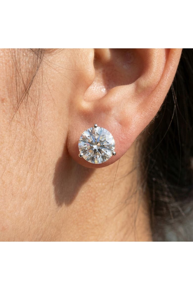 Certified 6 Ct tw 14k Gold Lab Grown Round-Cut Diamond Martini Studs, Alternate, color, 14k White Gold