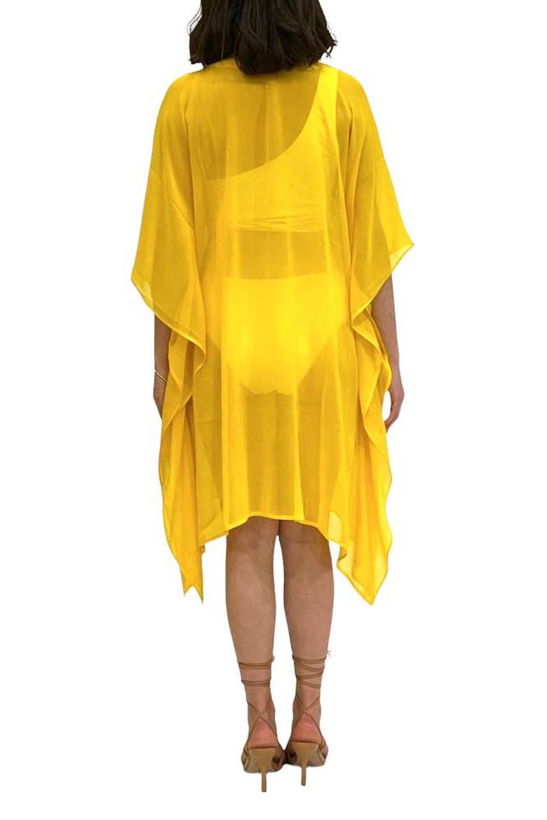 Sequin Embellished Slit Poncho, Alternate, color, WHITE/ YELLOW