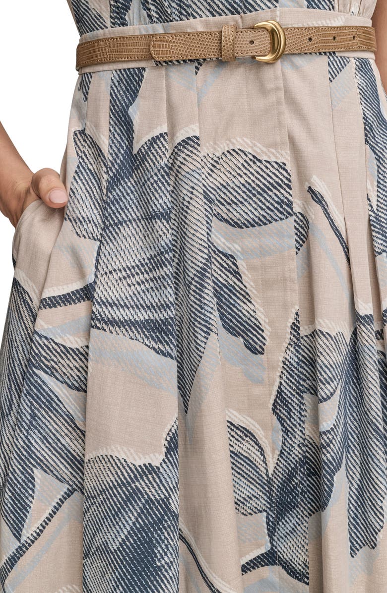 Donna Karan New York Floral Print Belted Midi Shirtdress, Alternate, color,