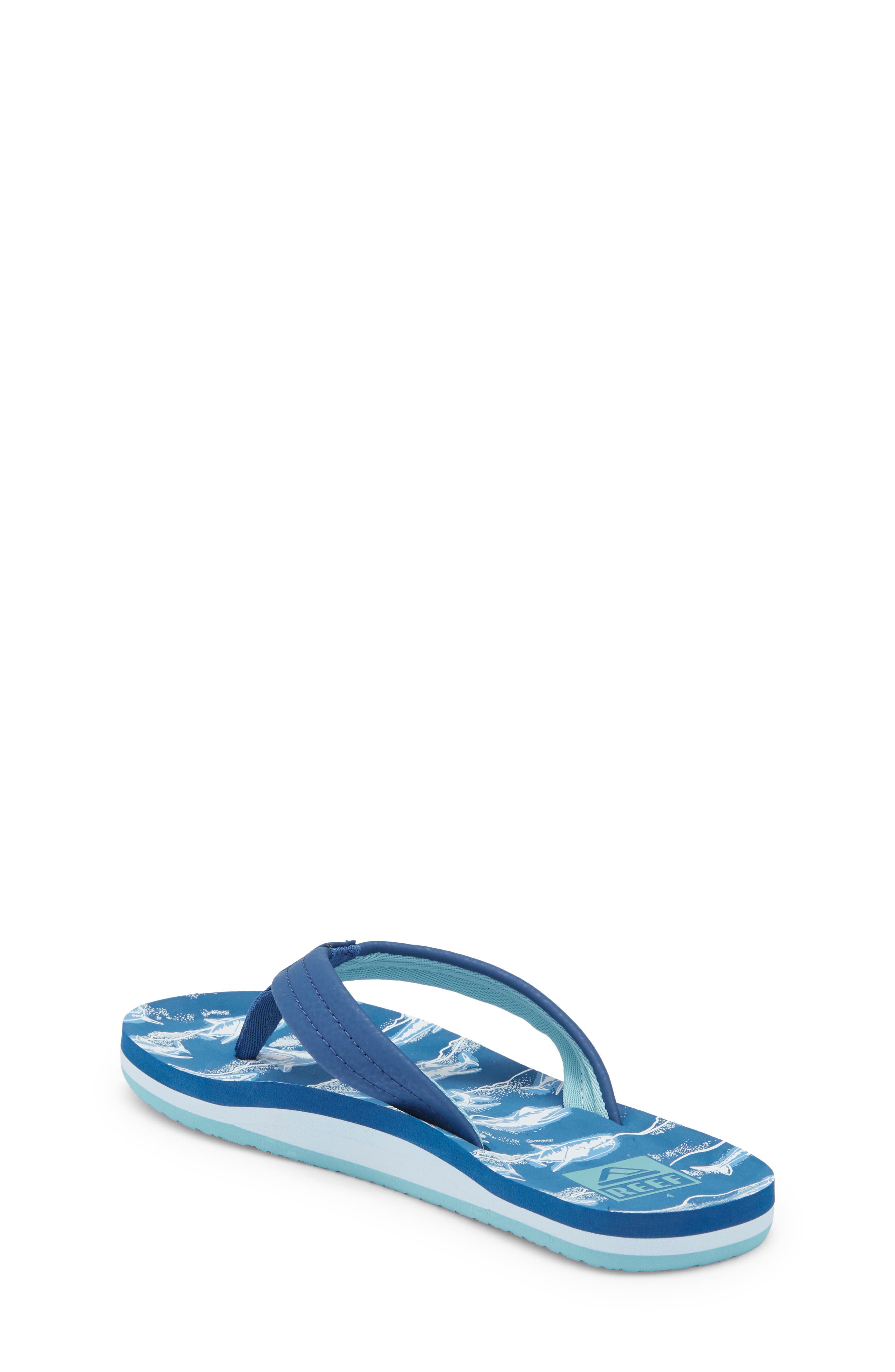 Reef Kids' Ahi Flip Flop, Alternate, color, Royal Sharks