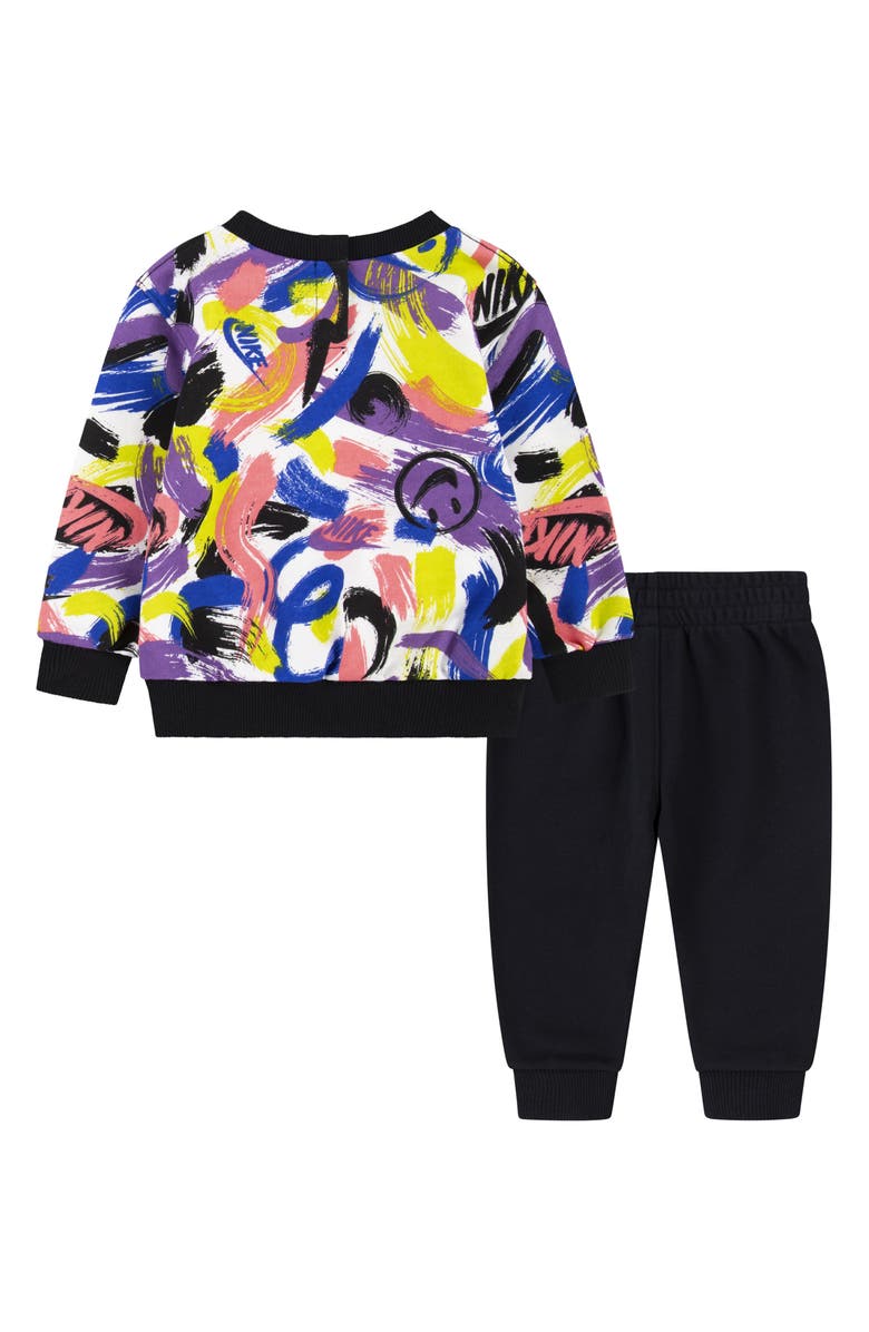 Nike Allover Print Pullover & Joggers Set, Alternate, color, Black