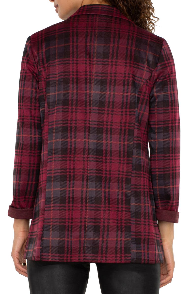 Liverpool Los Angeles Plaid Knit Boyfriend Blazer, Alternate, color,