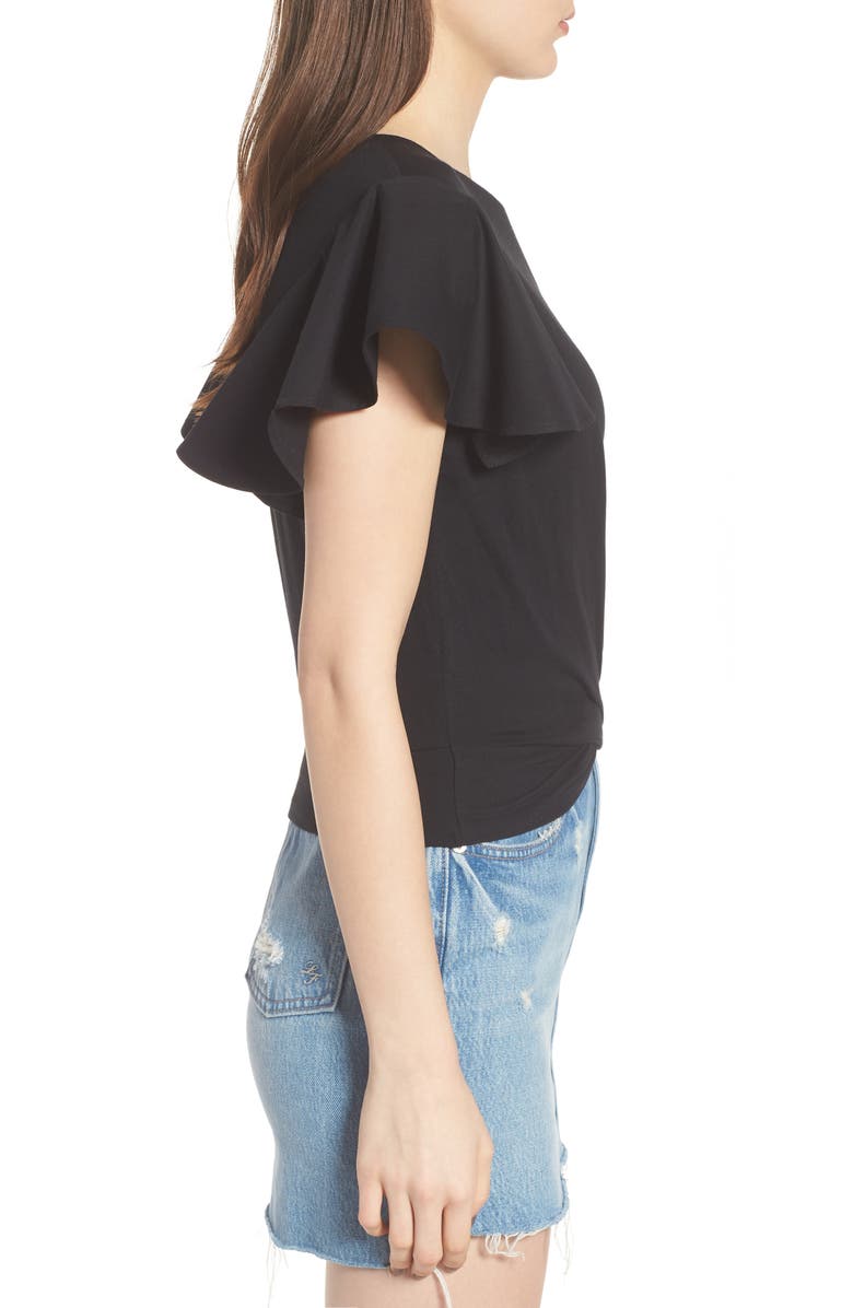 BP. Ruffle Sleeve Twist Hem Tee, Alternate, color,