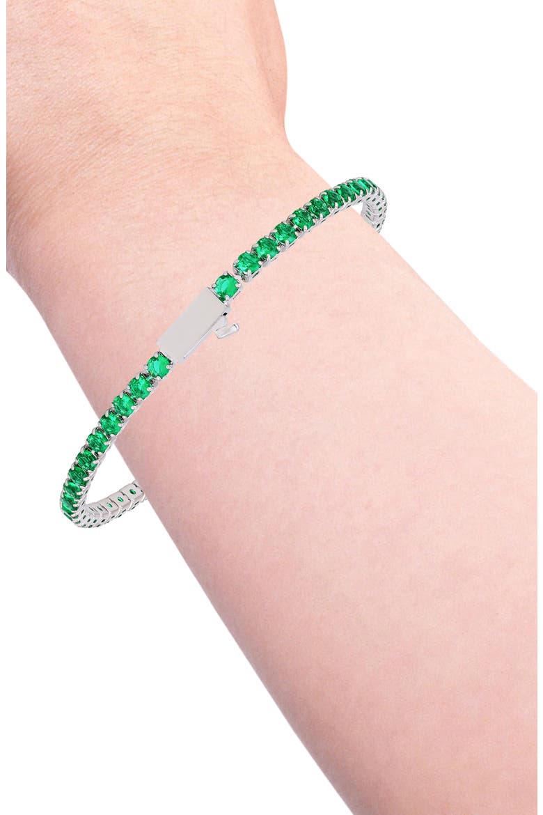 Crystal Bracelet, Alternate, color, SILVER TONE/ GREEN